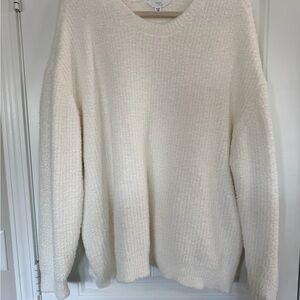 Time and Tru Cream Crew Neck Sweater